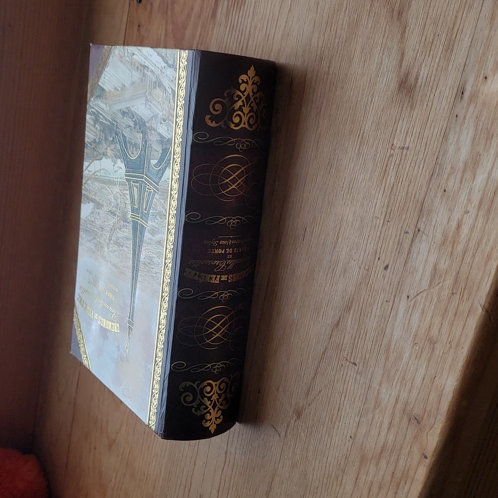 Elegant Gold and Cream Coffee Table Book with Hidden Compartment - Picture 3 of 13